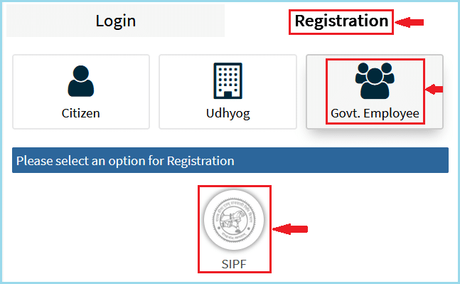 Registration For Govt. Employee 