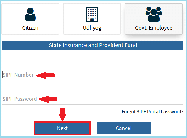 Registration For Govt. Employee 